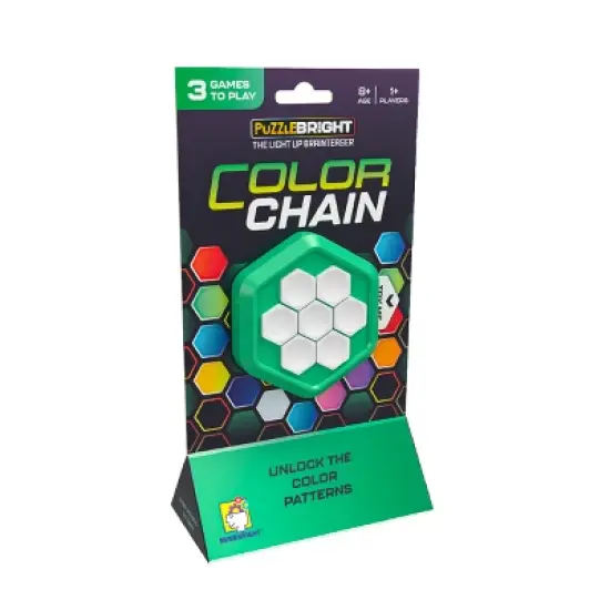 Brainwright Puzzle Bright Color Chain Electronic Game: Problem Solving, 1-2 Players, Handheld Brain Teaser image {6}