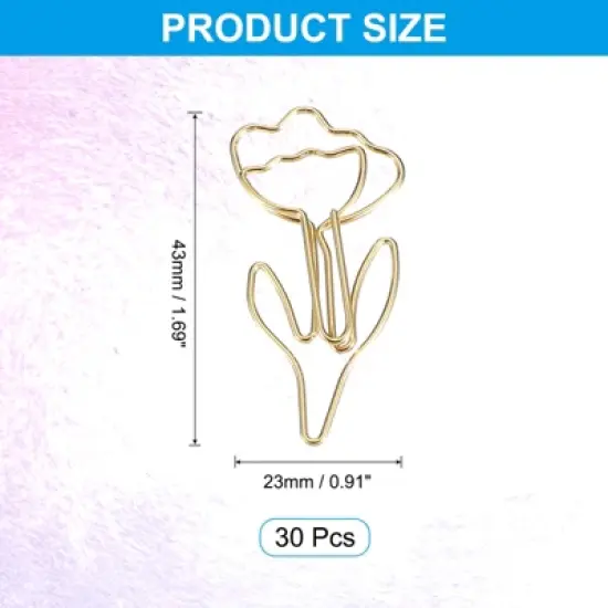Unique Bargains Decorative Office Home Flower Shape Paper Clips and Fasteners 30 Pcs image {1}