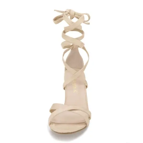 Allegra K Women's Lace Up High Block Heeled Sandals image {2}
