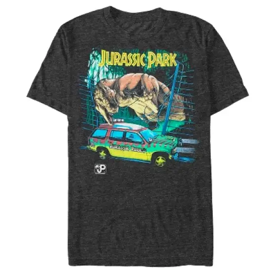 Men's Jurassic Park Car Chase Scene T-Shirt image {4}