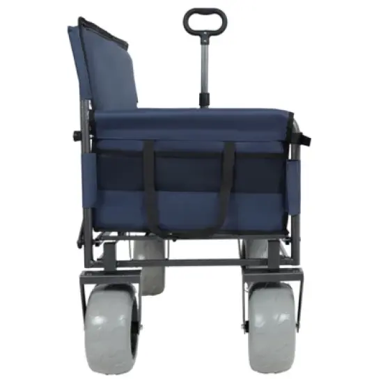 YONWAY 3-in-1 Folding Wagon with Bench Seat, 500lbs Heavy Duty Capacity & 9x4 All-Terrain Beach Tires - Perfect for Camping, Beach,Parks image {7}