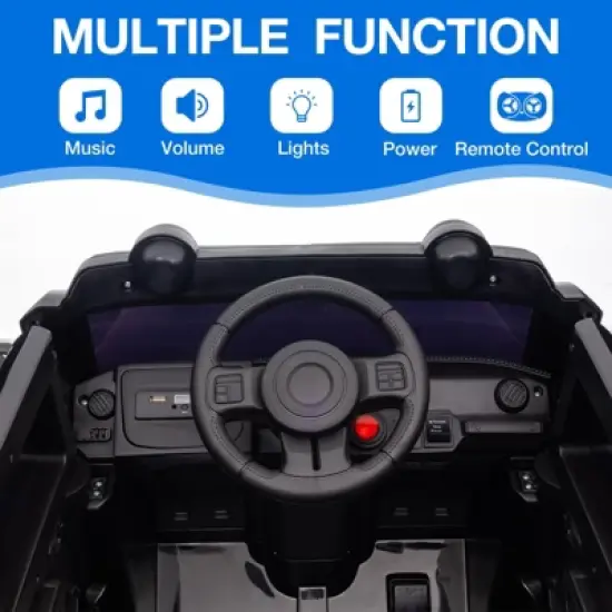 2 Seater Ride On Car with Remote Control, 4WD Off-Road Truck 12V Electric Battery Powered Ride On Toys, 25W Dual Motor, for Kids image {3}