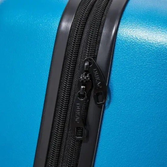 DUKAP Zahav Lightweight Hardside Medium Checked Spinner Suitcase - Teal image {9}
