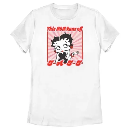 Women's Betty Boop This Mom Runs Off Sass T-Shirt image {3}