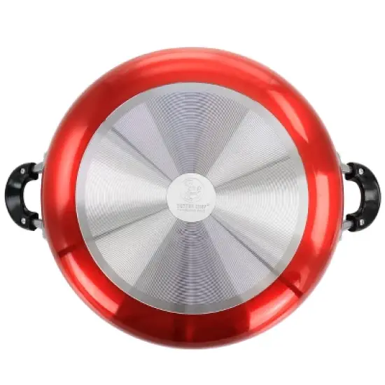 Better Chef Red Aluminum Deep Fryer Pan with Glass Lid image {4}