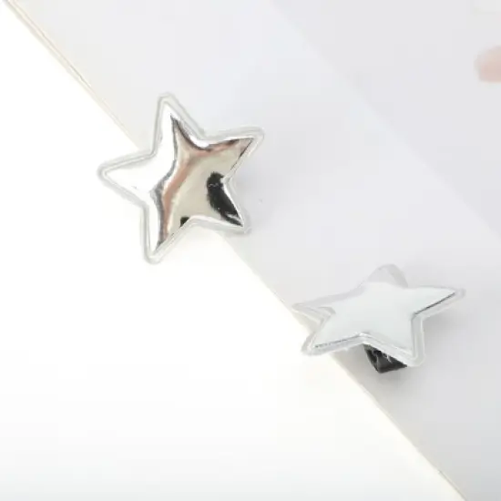 Unique Bargains Five-pointed Star Shoelace Charms Silver Tone 1 Pair image {4}