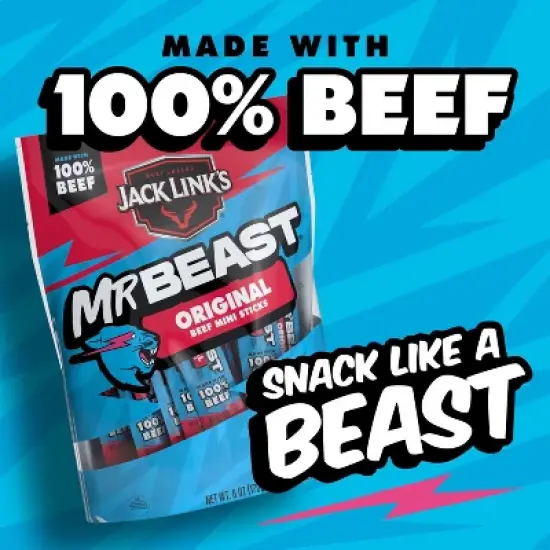 Jack Link's MrBeast Mini Beef Sticks Original - 6oz/12ct image {3}