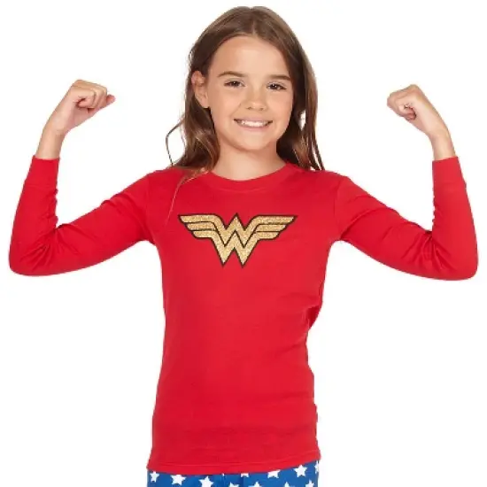 Intimo Girls' Wonder Woman Glitter Logo Pajama Set image {2}