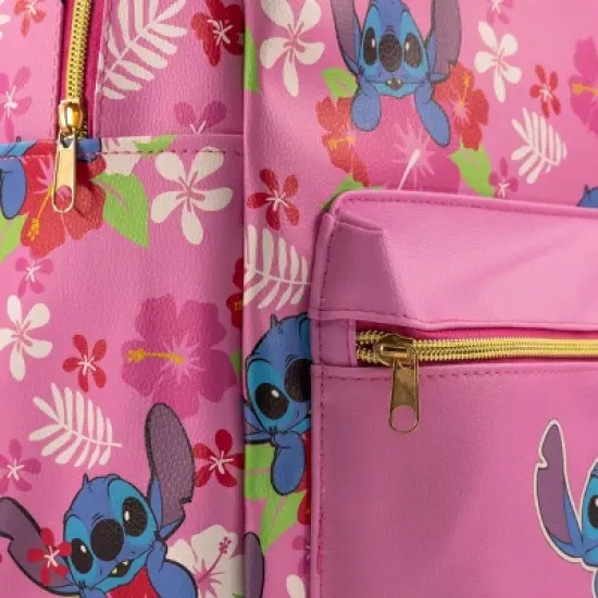 Disney Kids' Stitch 16" PU Backpack - Pink image {5}