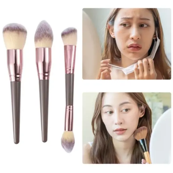 Unique Bargains Makeup Brush Sponge Kit Purple 15 Pcs image {3}