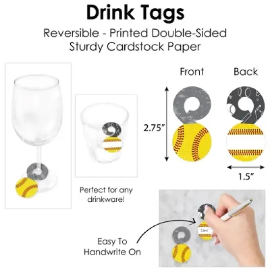 Big Dot of Happiness Grand Slam - Fastpitch Softball - Birthday Party & Baby Shower Paper Charger & Table Decorations Chargerific Kit Setting for 8 image {4}