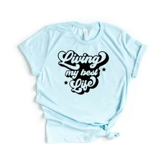 Simply Sage Market Women's Retro Living My Best Life Short Sleeve Graphic Tee image {5}