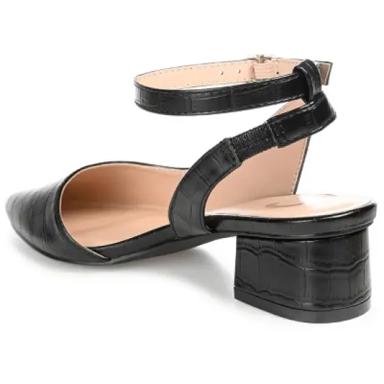 Journee Collection Womens Keefa Pointed Toe Low Block Heel Pumps image {6}