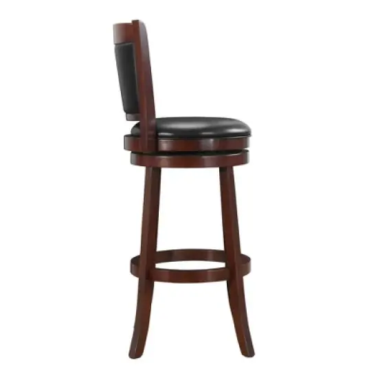 29" Piacenza Swivel Faux Leather Barstool Black - Inspire Q image {2}