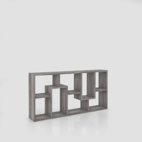 70.98" Crusiton Versatile Bookcase Vintage Gray Oak - miBasics image {11}