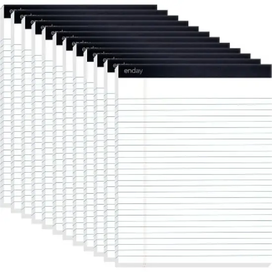 Enday Legal Pads 8.5 x 11 Inch, (12 Pack) 50 Sheets per Notepad, Note Pads, Legal Ruled Writing Pad with Perforated Pages image {7}