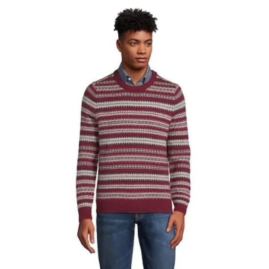 Lands' End Men's Lighthouse Fairisle Crew Sweater image {5}