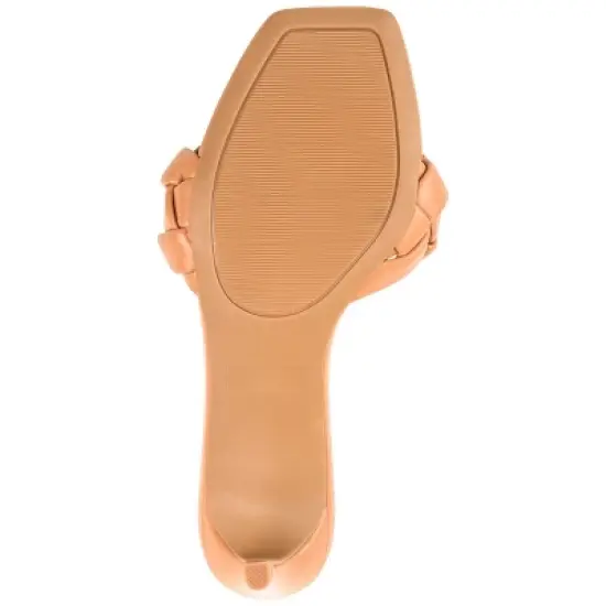 Journee Collection Womens Hattie Tru Comfort Foam Open Toe Mid Stiletto Pumps Mocha 6 image {4}