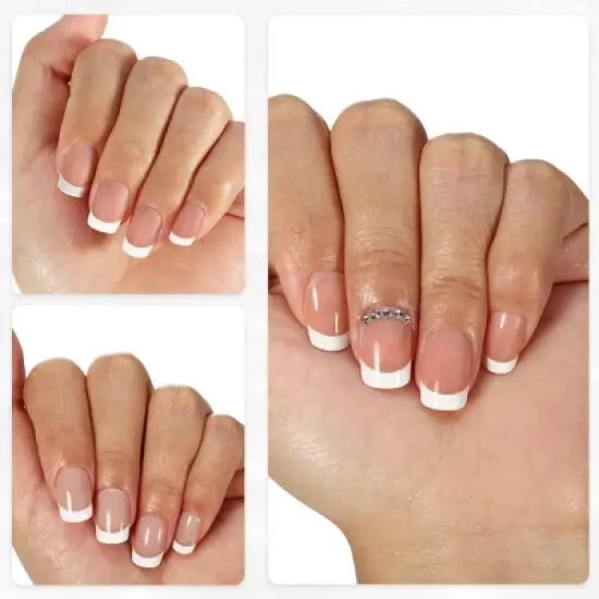 Unique Bargains Square French DIY Nail Tips 15 Sizes 240 Pcs image {2}