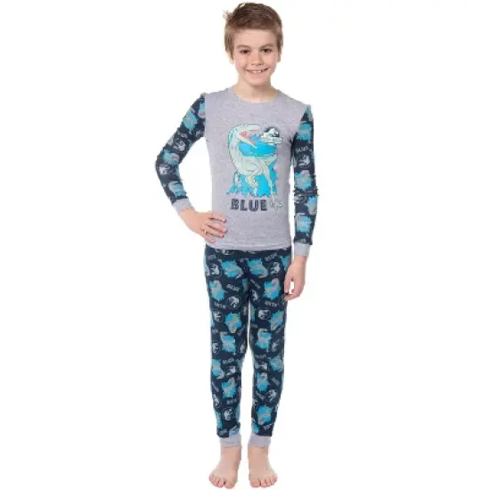 Jurassic World Boys' Movie Film Park Logo Blue Tight Fit Sleep Pajama Set Multicolored image {2}