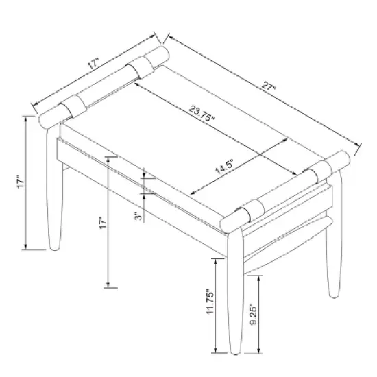 Upholstered Natural Wood Ottoman - Hearth & Hand&trade; with Magnolia image {4}