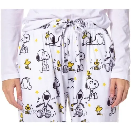 Peanuts Womens' Woodstock Snoopy Characters Friends Sleep Pajama Pants White image {2}
