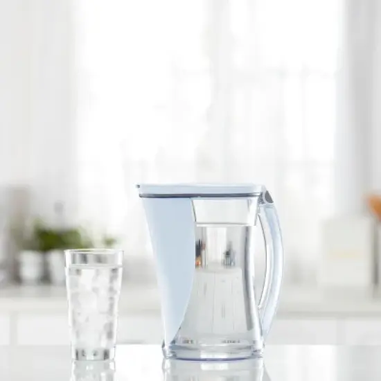 Brita 12-Cup Stream Filter As You Pour Water Pitcher with 1 Filter, Cascade &ndash; Ice image {1}