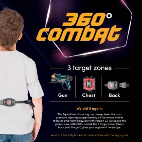 Squad Hero Rechargeable Laser Tag Toy Gift - 4 Blasters & Vests - Ages 8+, Birthday Gifts for Boys image {5}