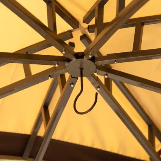 Outsunny 10' x 12' Outdoor Gazebo, Patio Gazebo Canopy Shelter w/ Double Vented Roof, Zippered Mesh Sidewalls, Solid Steel Frame image {5}