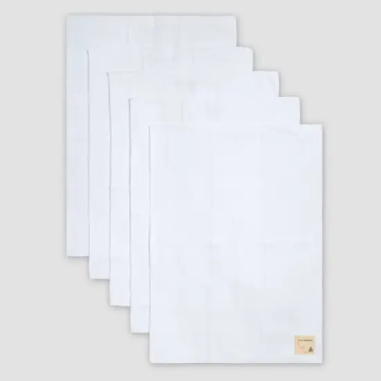 Burt's Bees Baby&reg; Organic Cotton 5pk Burp Cloth Set - Cloud image {1}