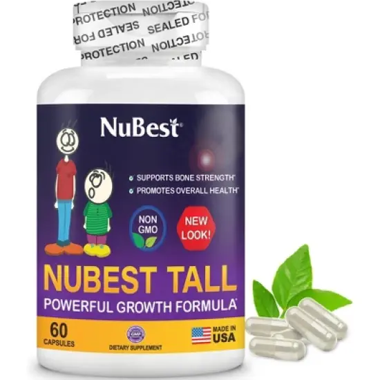 NuBest Tall - Height Growth & Bone Strength Supplement for Kids & Teens, Ages 5+, 60 Capsules image {7}