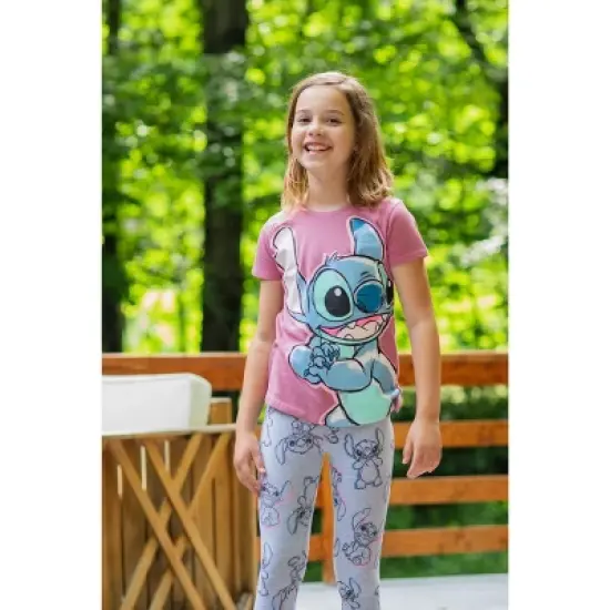 Disney Lilo & Stitch Girls T-Shirt and Leggings Outfit Set Little Kid to Big Kid image {2}