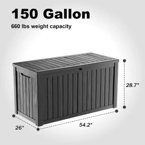 Dolonm  Deck Box, Outdoor Storage Box,Waterproof Resin Bin with Lockable Lid,for Backyard Patio Decks image {1}