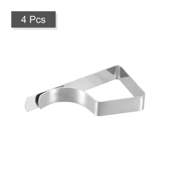 Unique Bargains 430 Stainless Steel Outdoor Restaurant Picnic Tablecloth Clips 4 Pcs image {2}