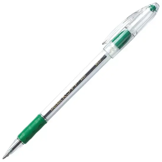 Pentel R.S.V.P. Ballpoint Pen, 1.0 mm, Green, Pack of 12 image {1}