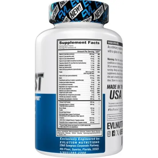 Evlution Nutrition VitaTest - Vitamins & Testosterone Support - 45 Servings image {1}