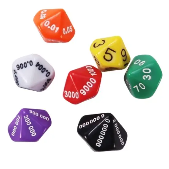 Learning Advantage 10-Sided Place Value & Decimal Dice, Set of 10 image {2}