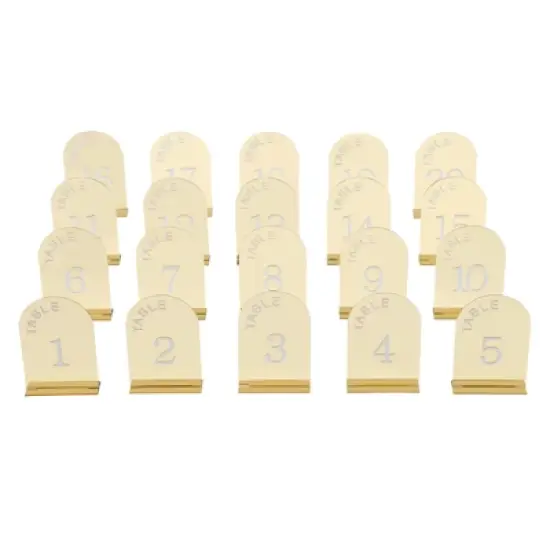 YIYIBYUS 20 Pcs Wedding Table Numbers, Acrylic Table Number with Stands 1-20 Printed image {2}