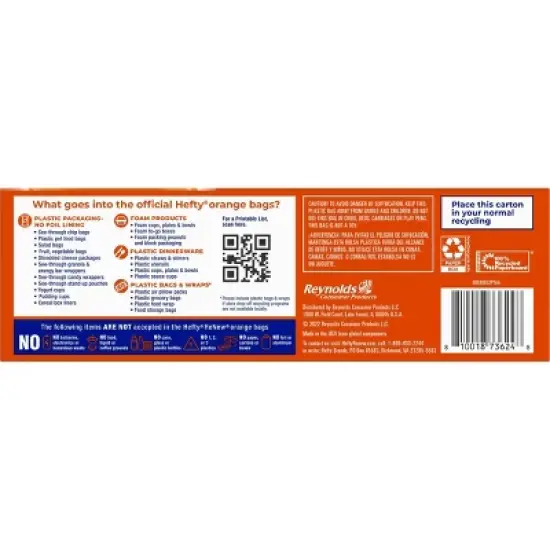 Hefty Renew Orange Drawstring Trash Bags - 13gal/20ct image {3}