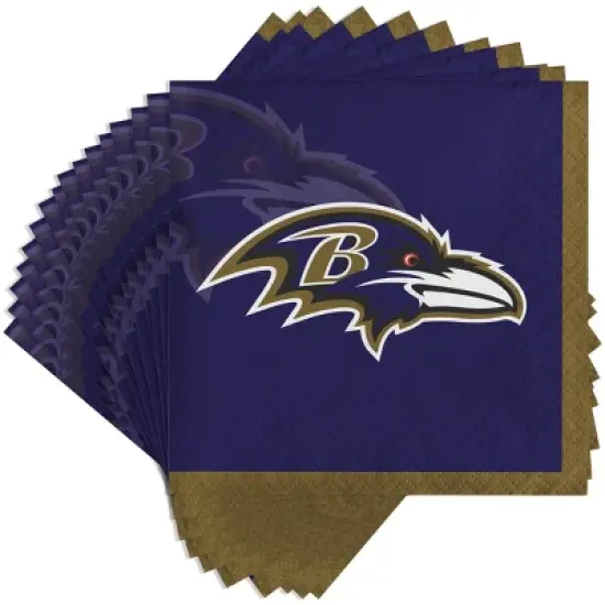48ct Baltimore Ravens Football Beverage Napkins image {1}