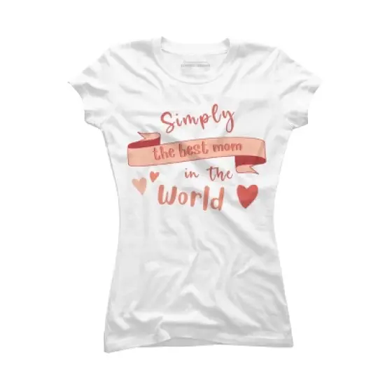 Junior's Design By Humans Mother's Day Simply the Best Mom Banner By BoogieCreates T-Shirt image {3}
