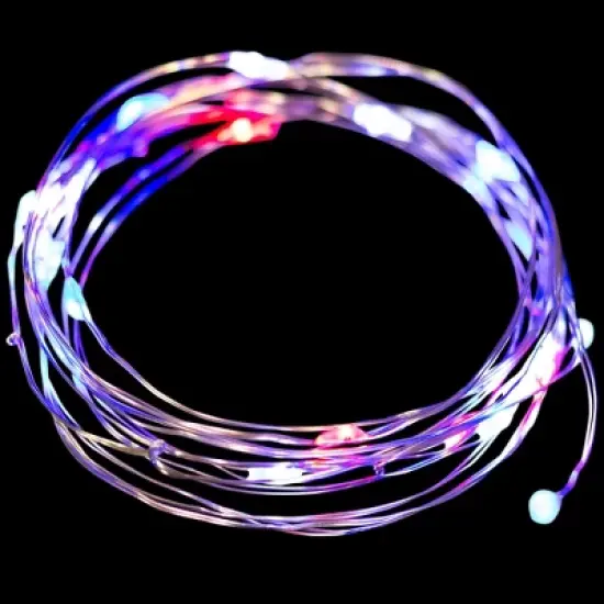 Northlight Patriotic LED Micro Fairy Lights - 17' - Red, White and Blue - Copper Wire - 50ct image {2}