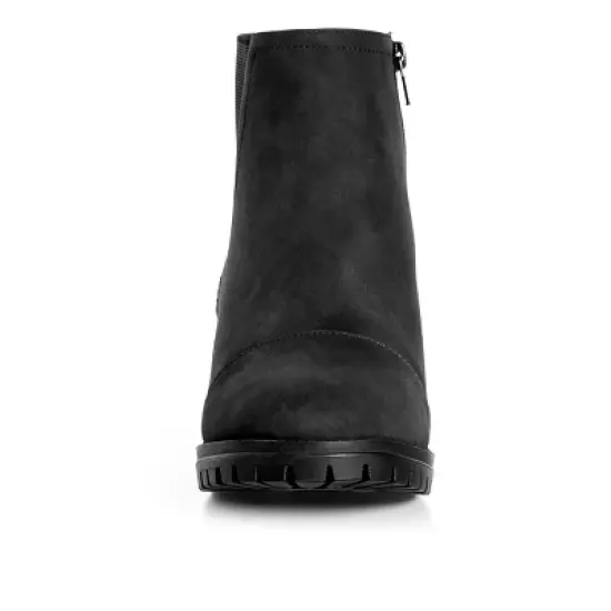 Women's Wide Fit Eden Wedge Ankle Boot - black | EVANS image {4}