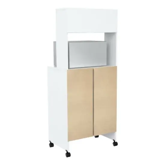 2 Shelves Kitchen Microwave Storage Cabinet White - Inval image {7}