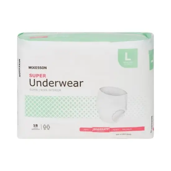McKesson Disposable Underwear Pull On with Tear Away Seams Large, UW33845, Moderate image {1}