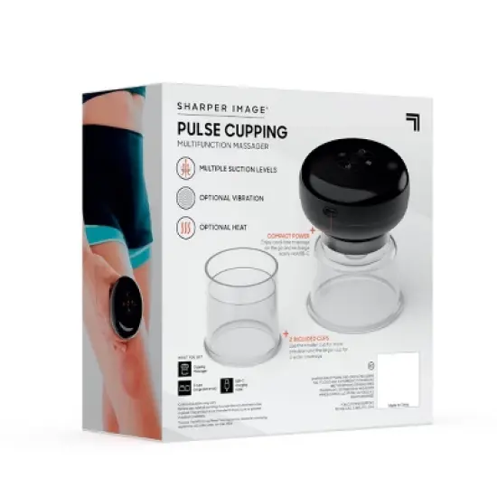 Sharper Image Pulse Cupping Multifunction Massager: Handheld Acupressure Device, Battery-Powered image {5}
