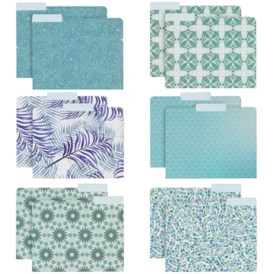 Paper Junkie 24 Pack Decorative File Folders, 6 Floral Designs, 1/3 Cut Tabs for Home, Office, School, Letter Size, Blue, Teal, Green, 9.5 x 11.5 in image {6}