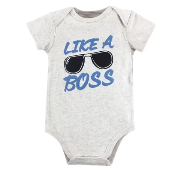 Hudson Baby Infant Boy Cotton Bodysuits 3pk, Like A Boss image {3}
