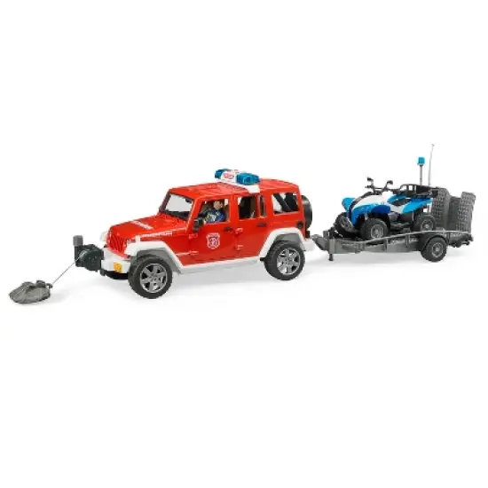 Bruder Jeep Rubicon Fire Vehicle with Fireman Figure image {1}