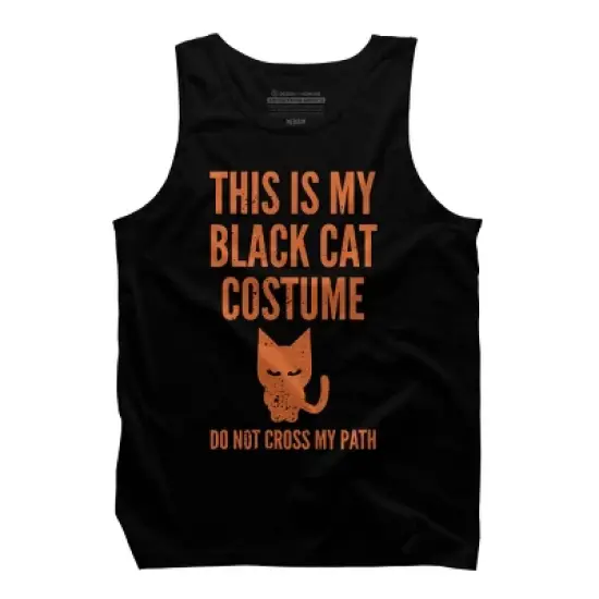 Men's Design By Humans Halloween Introvert Black Cat Costume By Commykaze Tank Top image {4}
